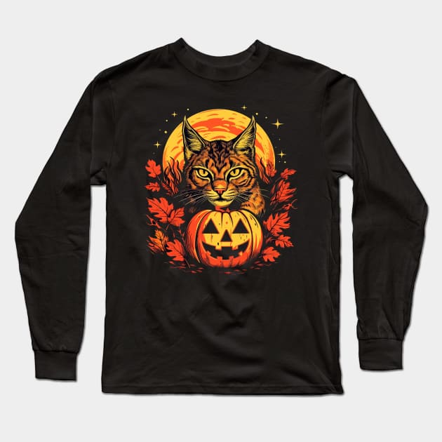 American Bobcat Halloween Long Sleeve T-Shirt by JH Mart